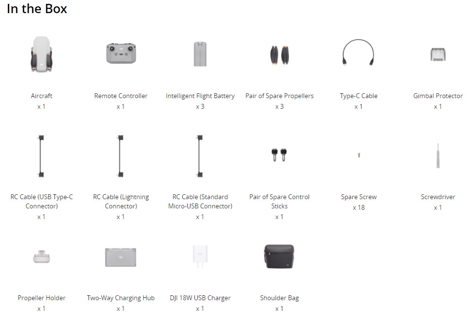 Bộ sản phẩm DJI Mini 2 Nhập Khẩu Chính Hãng Fullbox