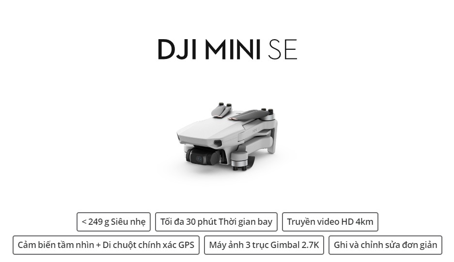 Flycam DJI Mini SE Fullbox Chính Hãng 20 Flycam DJI Mini SE full chức năng