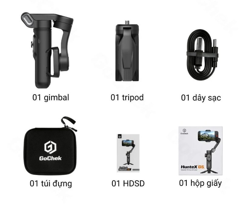 Bộ Sản Phẩm Gimbal GoChek Huntex G5