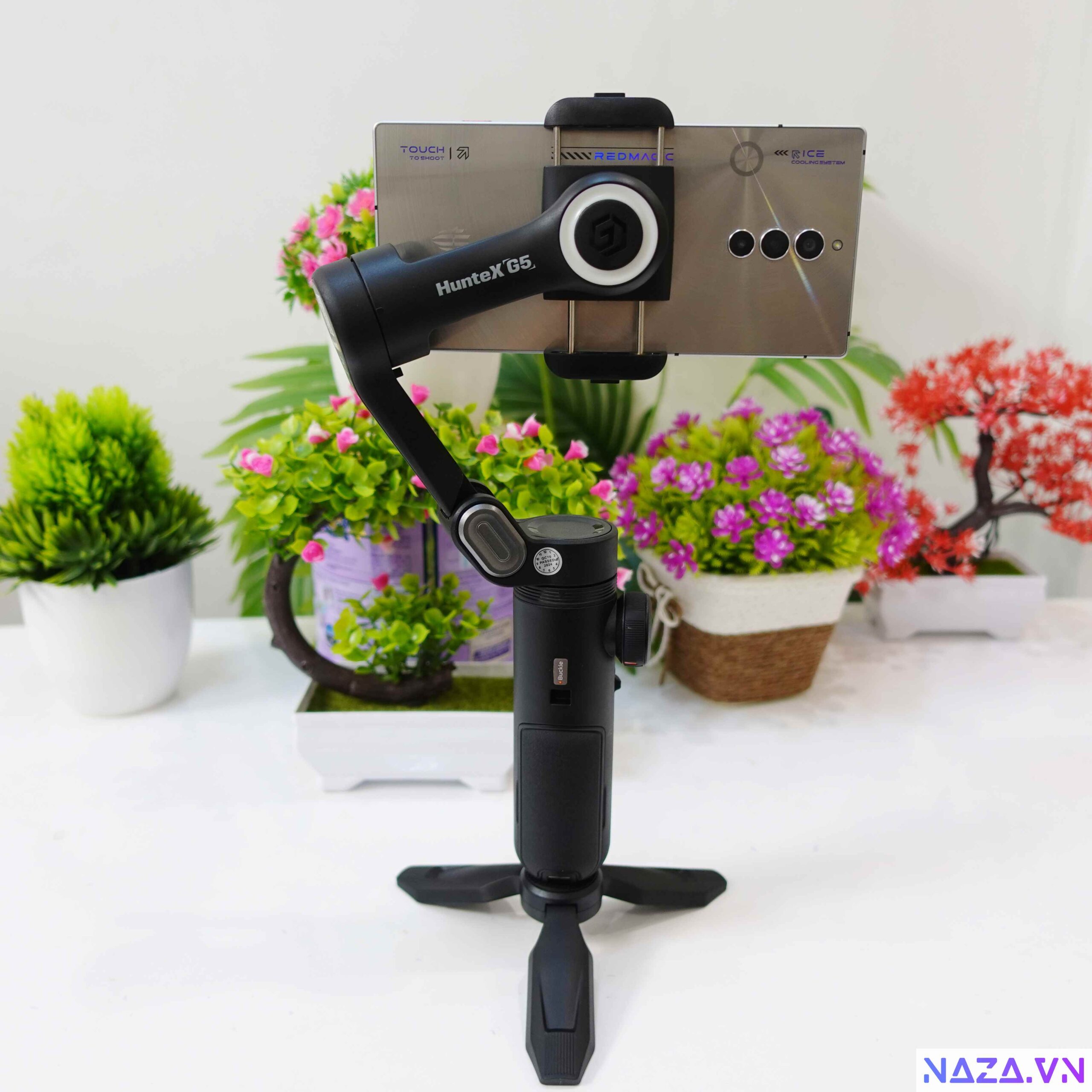 Gimbal GoChek Huntex G5 ngang sau