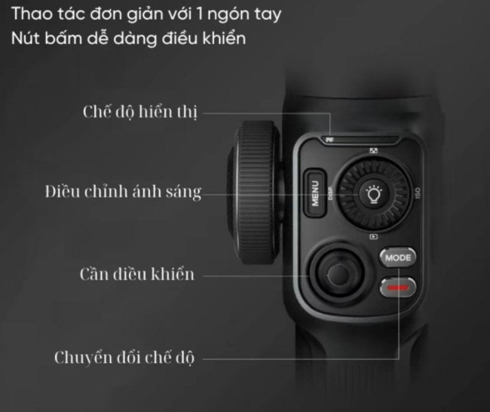 Gimbal Zhiyun Smooth 5S Pro các nút điều khiển