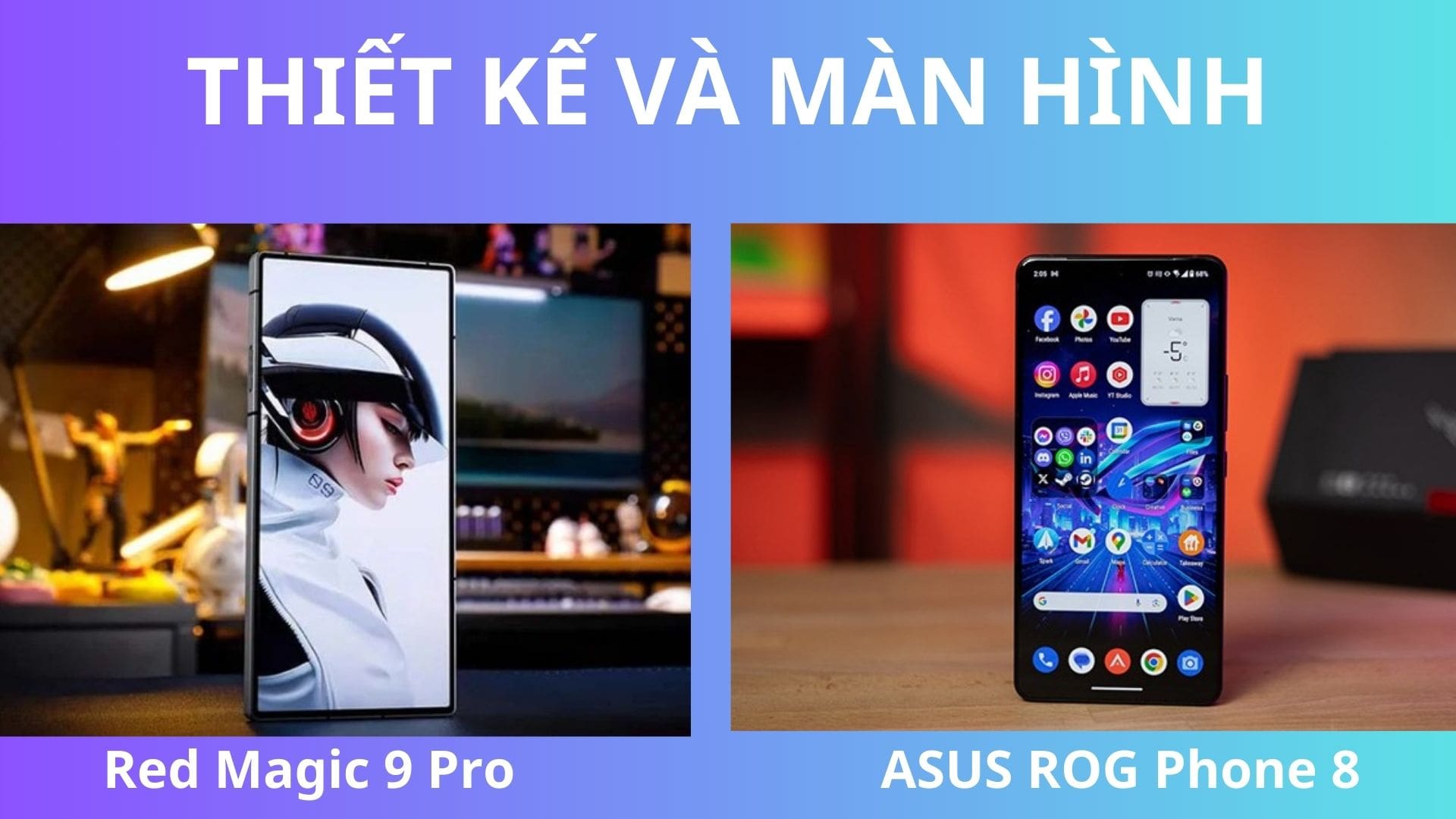 So Sánh ASUS ROG Phone 8 Pro Vs Red Magic 9 Pro Siêu Phẩm Gaming Phone Nào Đáng Mua Hơn? 9 ASUS ROG Phone 8 Pro Vs Red Magic 9 Pro thiết kế