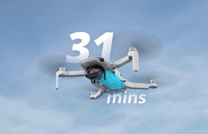 Flycam DJI Mini 4K thời gian bay 31 phút