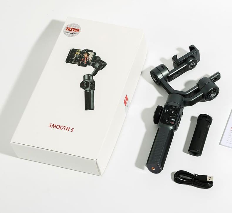 Gimbal Zhiyun Smooth 5 New Fullbox 21 Gimbal Zhiyun Smooth 5 bộ sản phẩm
