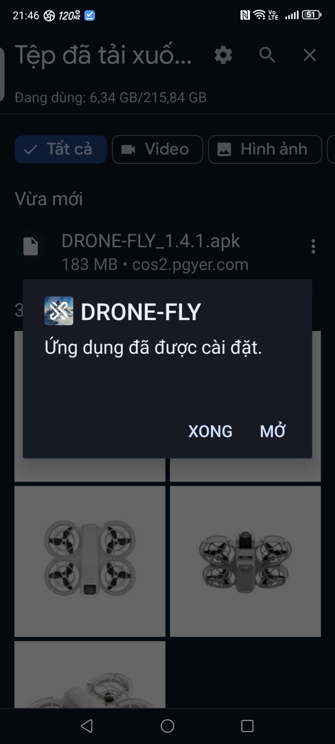 Mo ung dung da cai dat