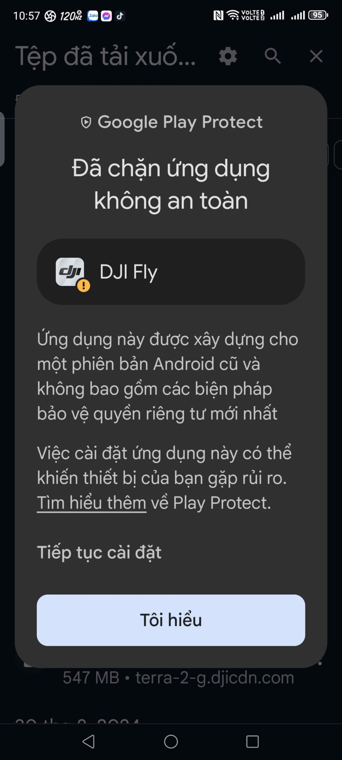 tải dji fly cho android tiếp tục cài đặt